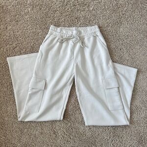 White/cream cargo sweatpants
